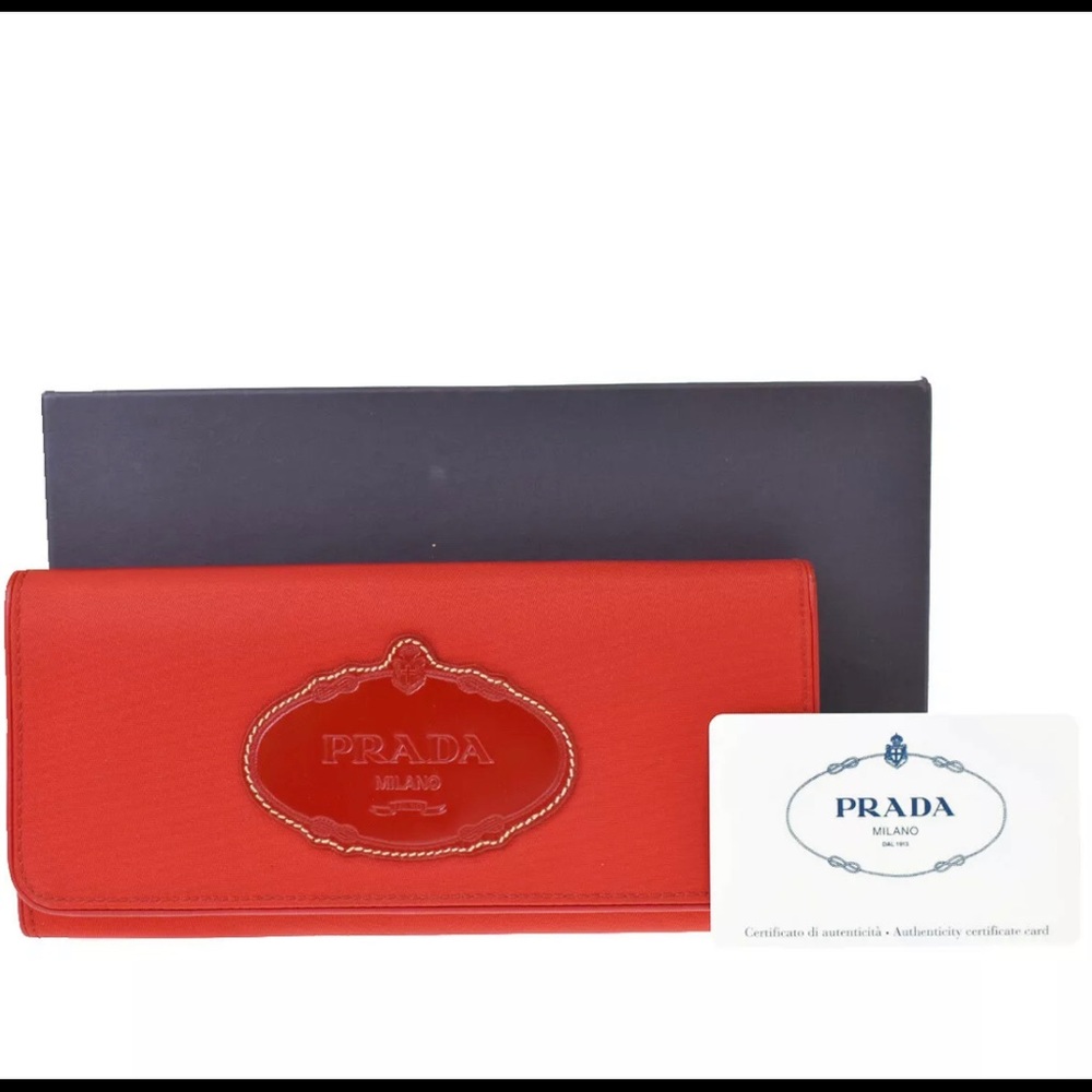 Prada authentic logo bifold wallet